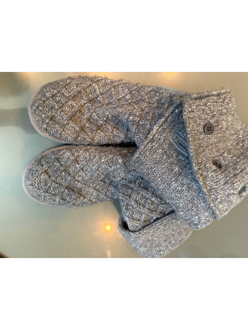 UGG Australia Women's Gray Knit Button Mid-Calf Boots Size 10 - Picture 2 of 12